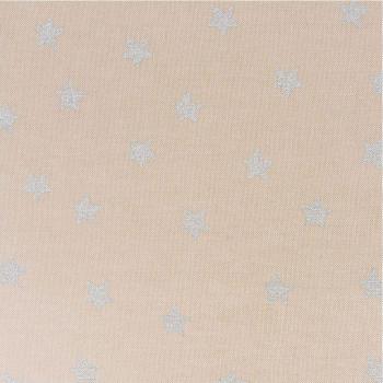 Baumwolle Leinenoptik Weihnachten - Sterne - natur silber